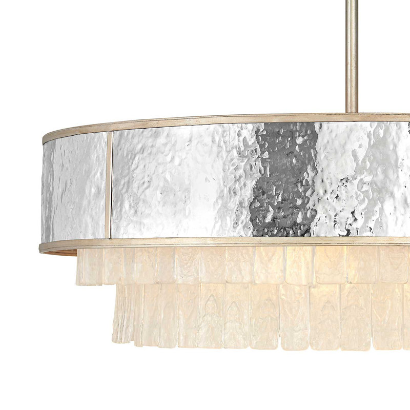 Reverie 8 - Light Unique Drum Chandelier, 26" H x 36" W x 36" D
