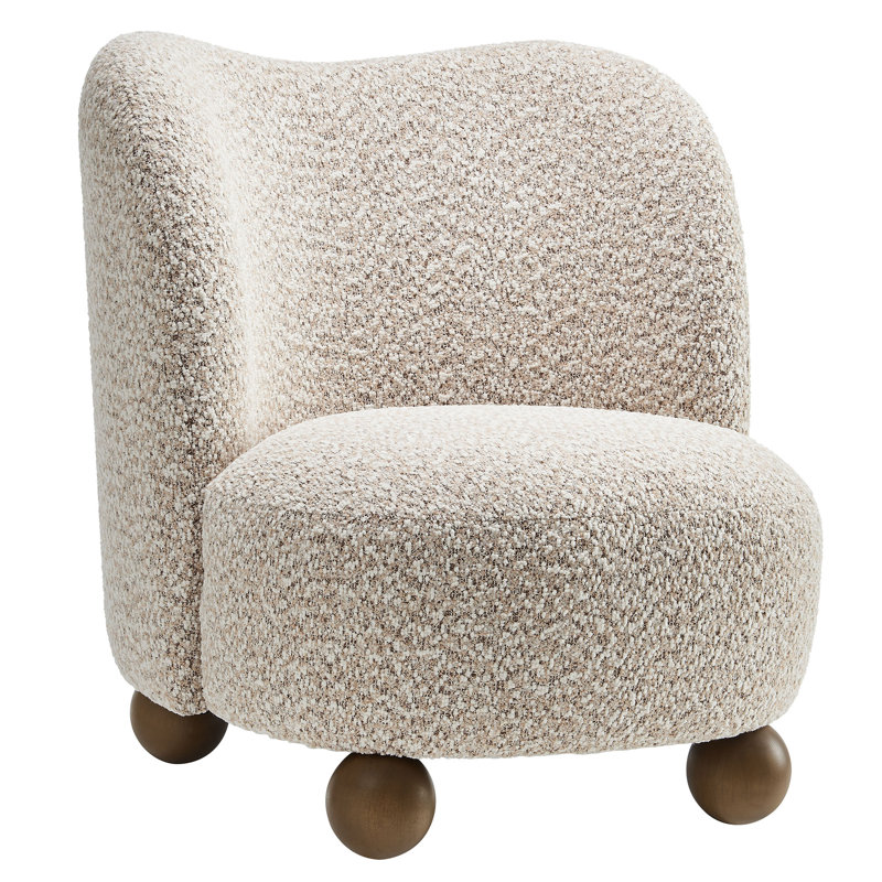 Monroe Boucle Fabric Accent Chair, Coral Fabric