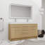 Meuble-lavabo double 60 po avec plateau en résine