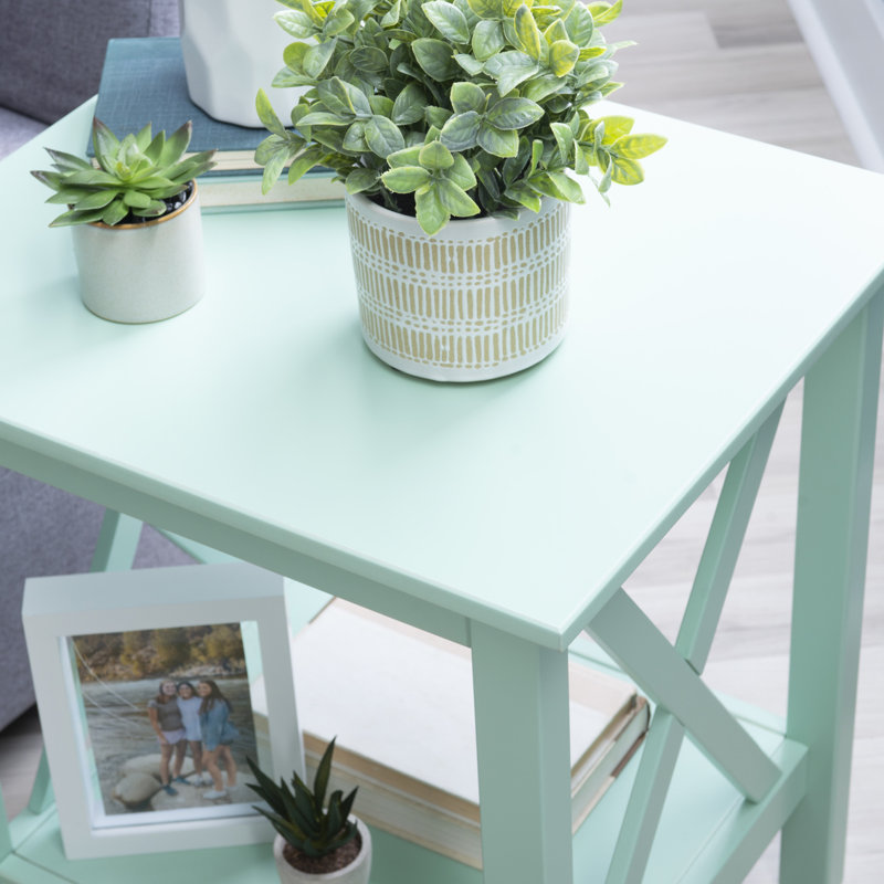 Stimpson Solid Wood End Table, Mint Green