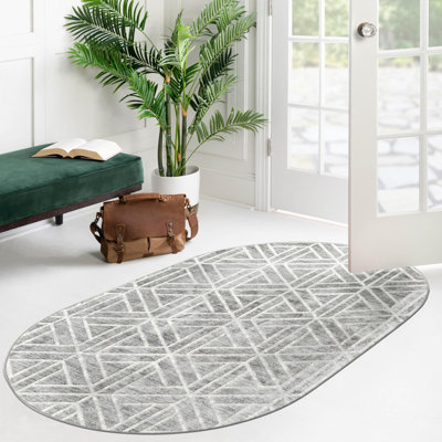 Tapis d'intérieur rectangulaire en polyester tissé à la machine à motif abstrait Eshin