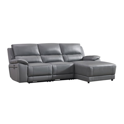 Carrabelle Leather Power Recliner Sectional