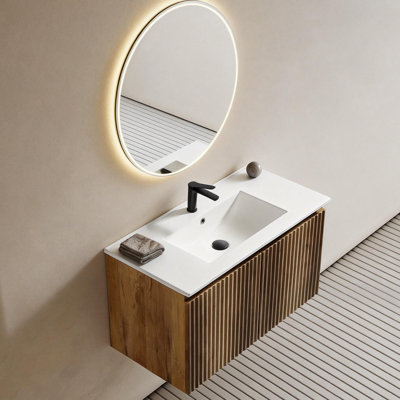 Meuble-lavabo suspendu Timbrx de 36 po avec lavabo intégré