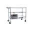 Chariot utilitaire roulant robuste, chariots roulants à 3 niveaux avec roues, avec guidon et tablettes, chariot de rangement 36 po x 18 po x 32 po pour la cuisine, le restaurant, la présentation des plantes, chrome