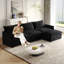 Coussin surdimensionné en velours côtelé à assise profonde pour tissu détendu avec 3 coussins