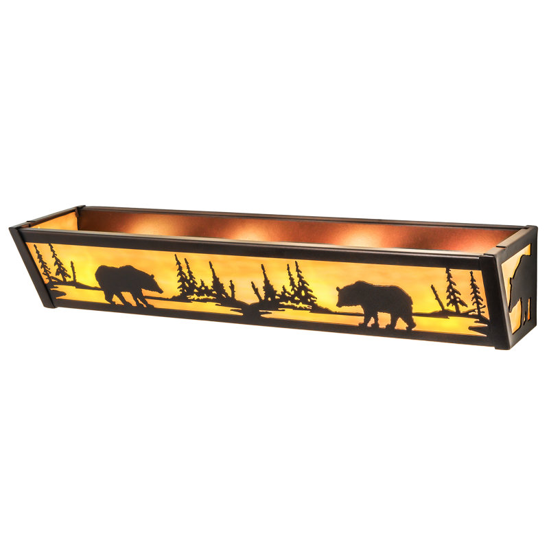 Rustic Lodge 4 - Light Dimmable Bath Bar, Mahogany Bronze
