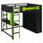Wood Loft Bed with Desk, Open Wardrobe, and RGB Lighting for Gaming and Study-124823275