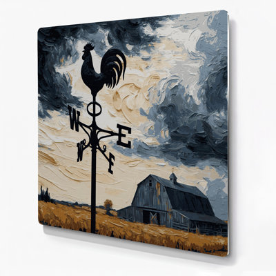 Farm Weather Vane Black Metal Wall Art