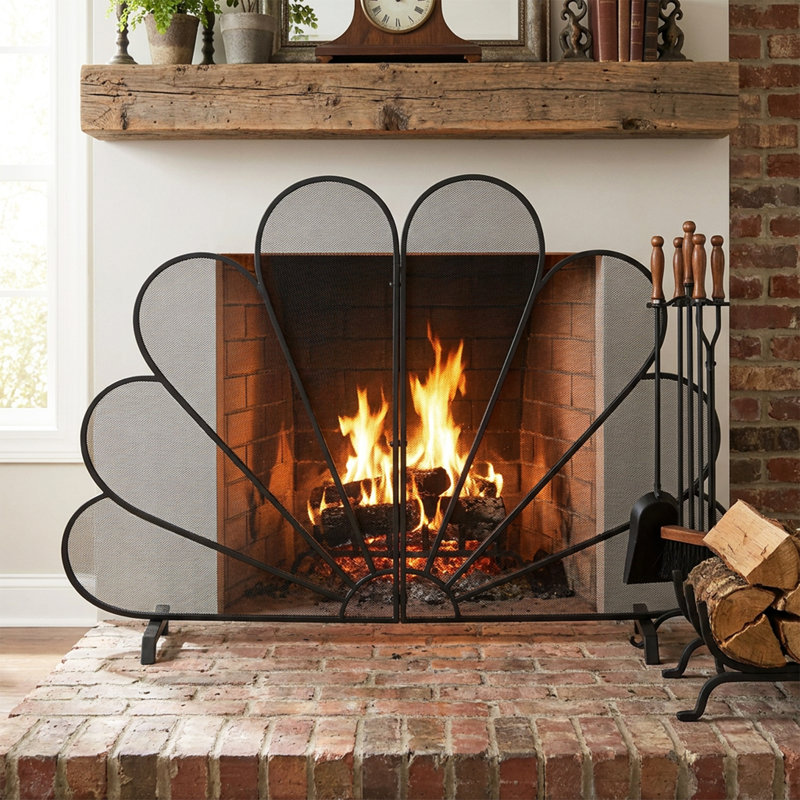 Single Door Iron Fireplace Door