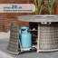 Table de foyer d'extérieur au propane en aluminium H 24,6 po x l 42 po Makida avec couvercle