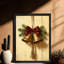 Horloge de Noël rétro encadrée noire-817591566