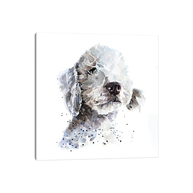 Bedlington Terrier III by EdsWatercolours - Wrapped Canvas Gallery-Wrapped Canvas Giclée, Wrapped Canvas, 12" H x 12" W