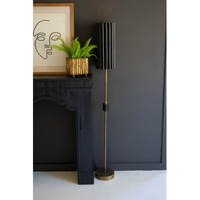 Metal Table Lamp with Barrel Shade Decorative Accent Lighting for Tabletop Desk Antique Gold Finish