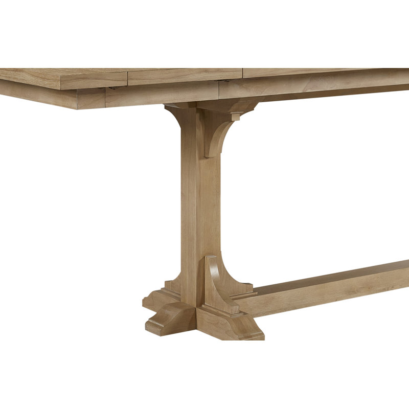 Ensemble de table de salle à manger avec tréteaux Hickoryvale, H 30 po x L 114 po x l 44 po, Beige