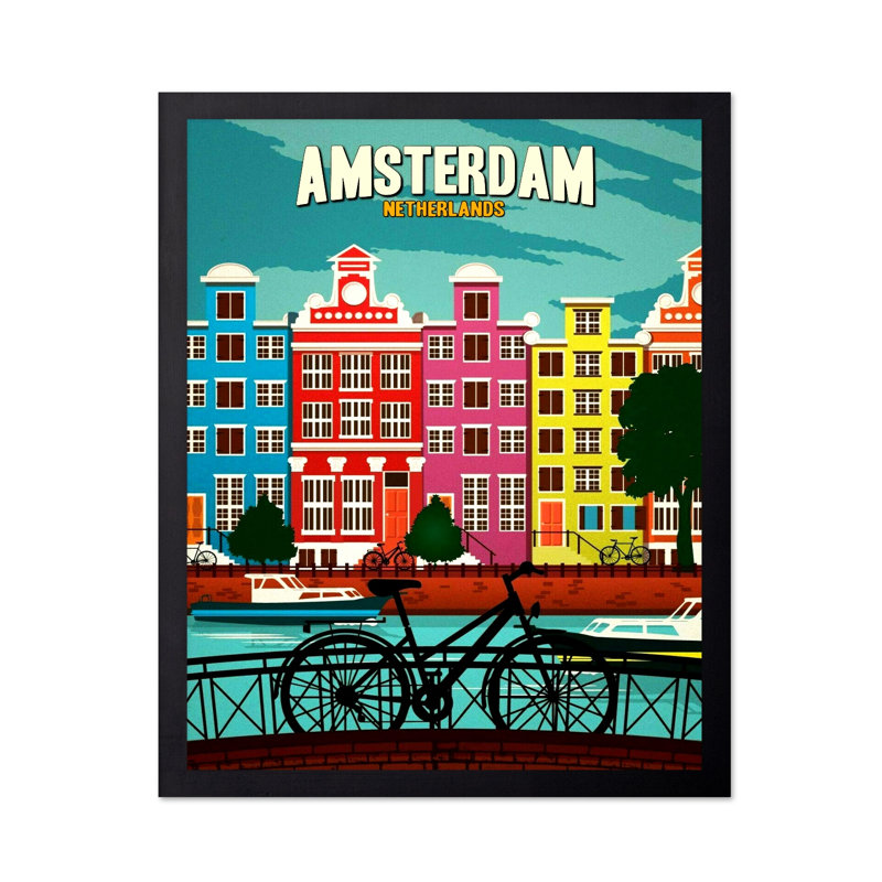 Amsterdam, Pays-Bas, Sans cadre, Affiche, H 11 po x l 14 po
