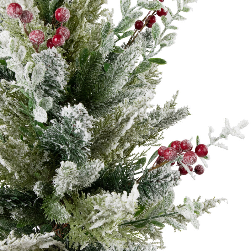 Flocked Balsam Pine Artificial Mini Christmas Tree In Burlap Base - 24" - Unlit