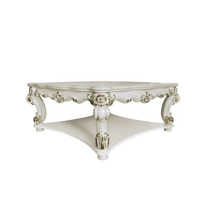 Vendome Antique Pearl Finish Square Coffee Table