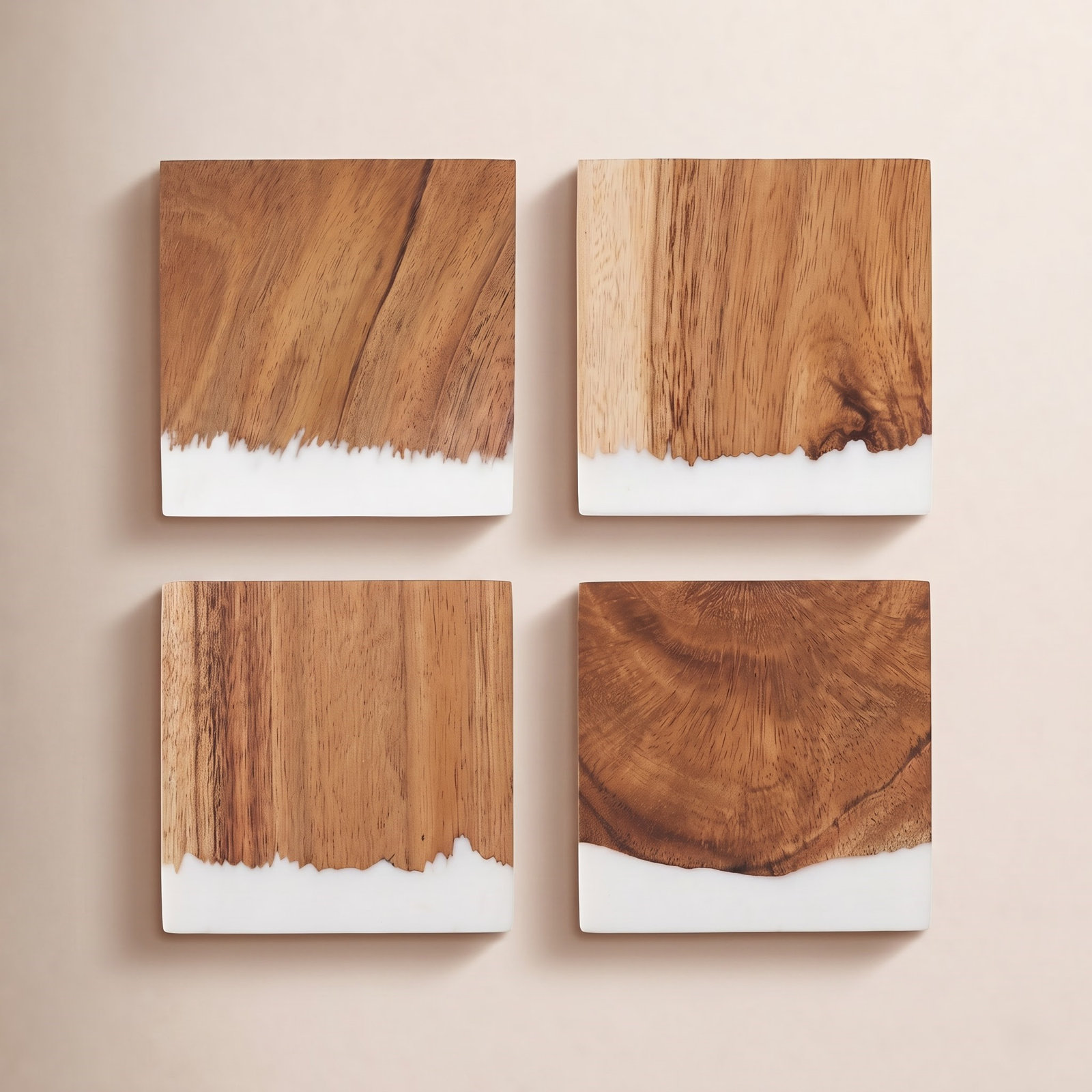 Brayson Glass Coasters with Wood and Resin