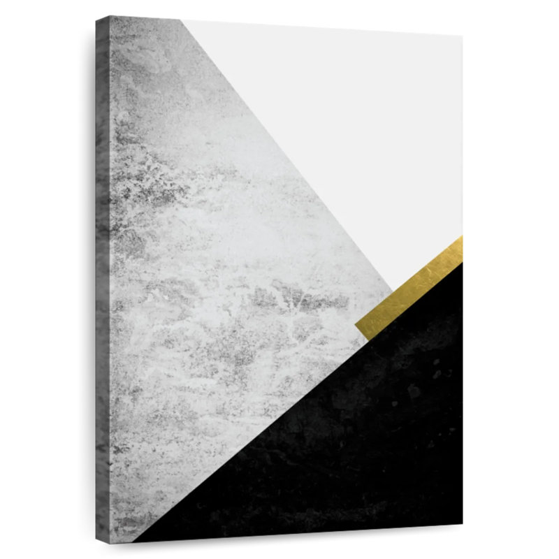 Avery, noir, gris, or, montagnes I, H 24 po x l 16 po