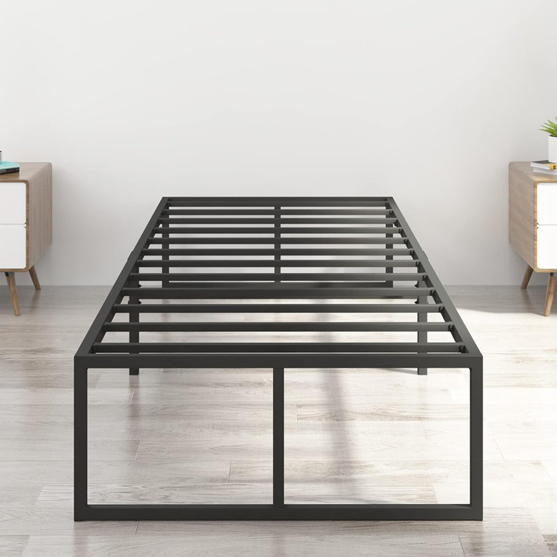 Base de lit en métal durable, plateforme robuste, Lit simple
