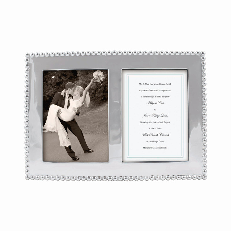 String Of Pearls Silver Metal Beaded Picture Frame