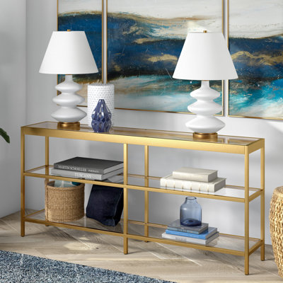  Console rectangulaire en laiton Alexis