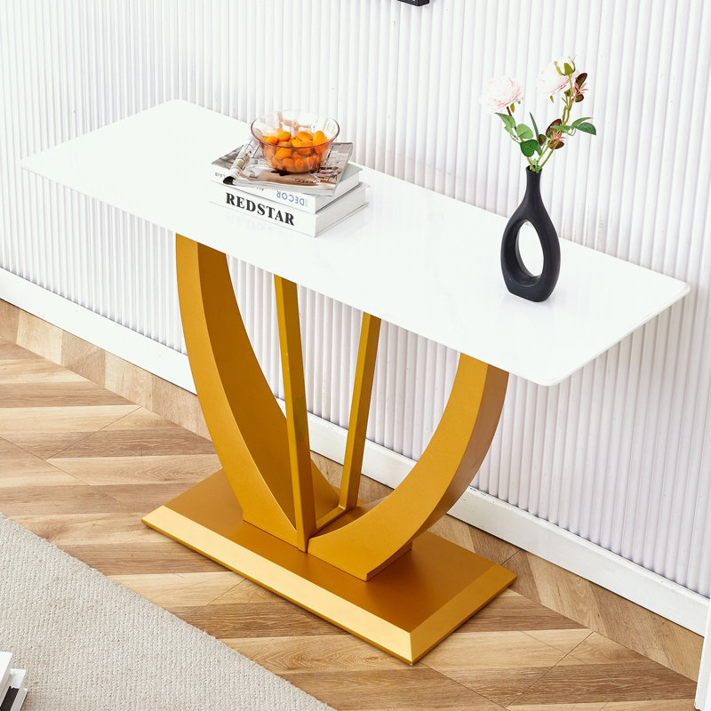 Console, Plateau blanc / base or