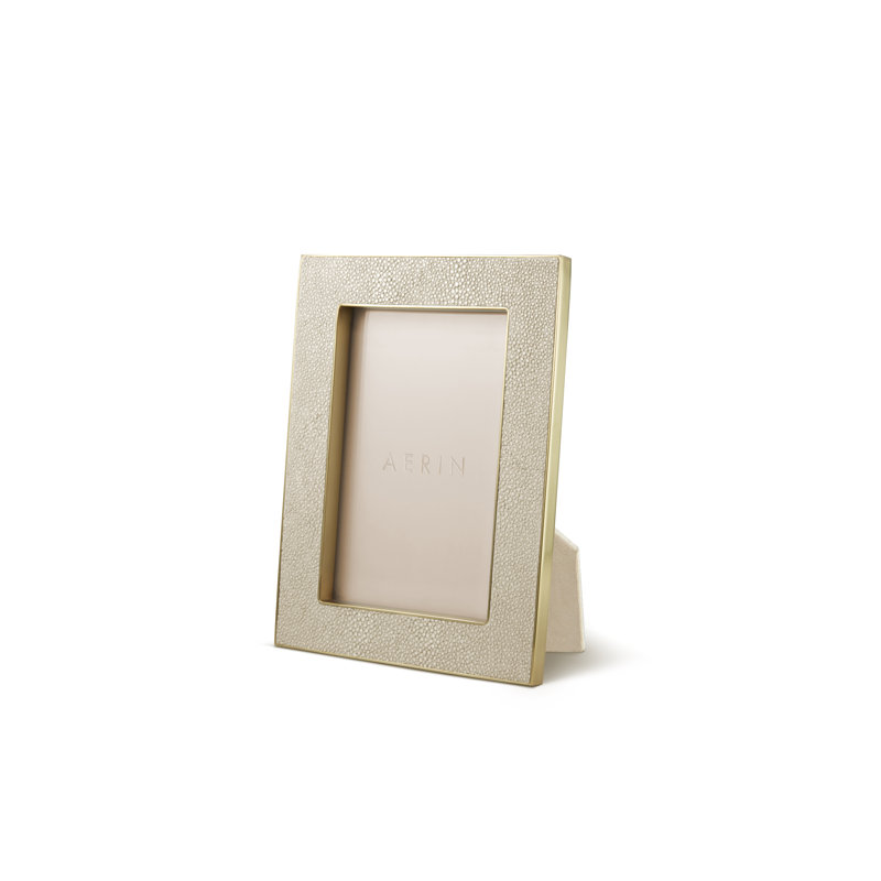 Wheat Faux-Shagreen 8x10 Picture Frame with Brass Hardware
