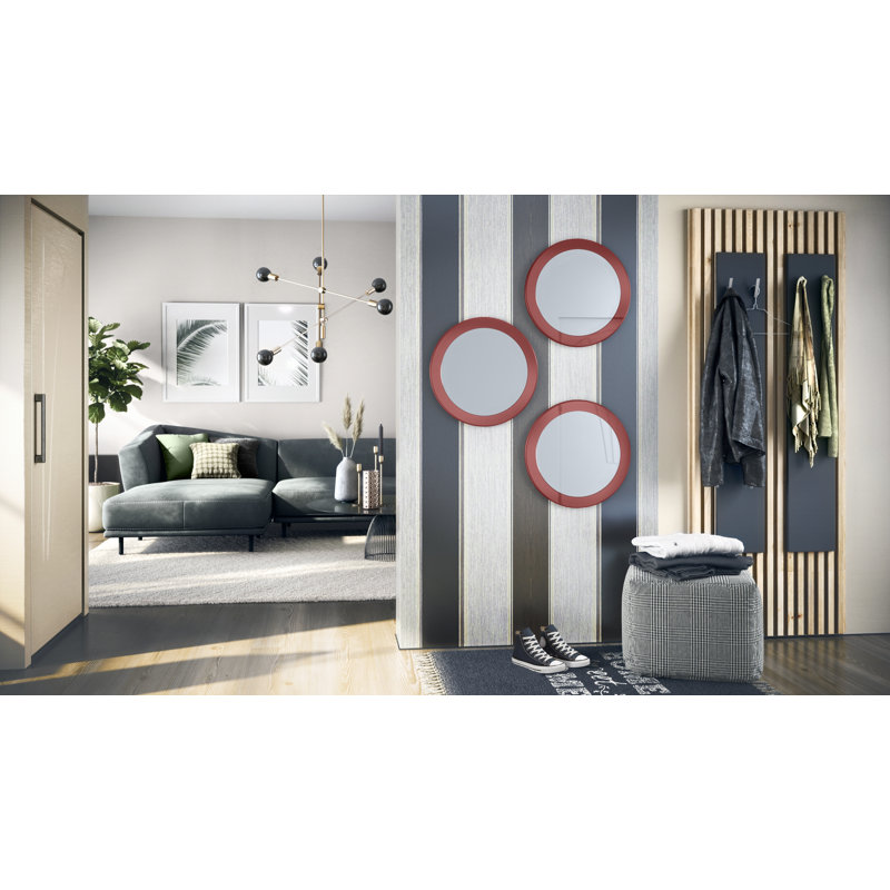 Colver Engineered Wood Flat Wall Mirror, High-Gloss Burgundy