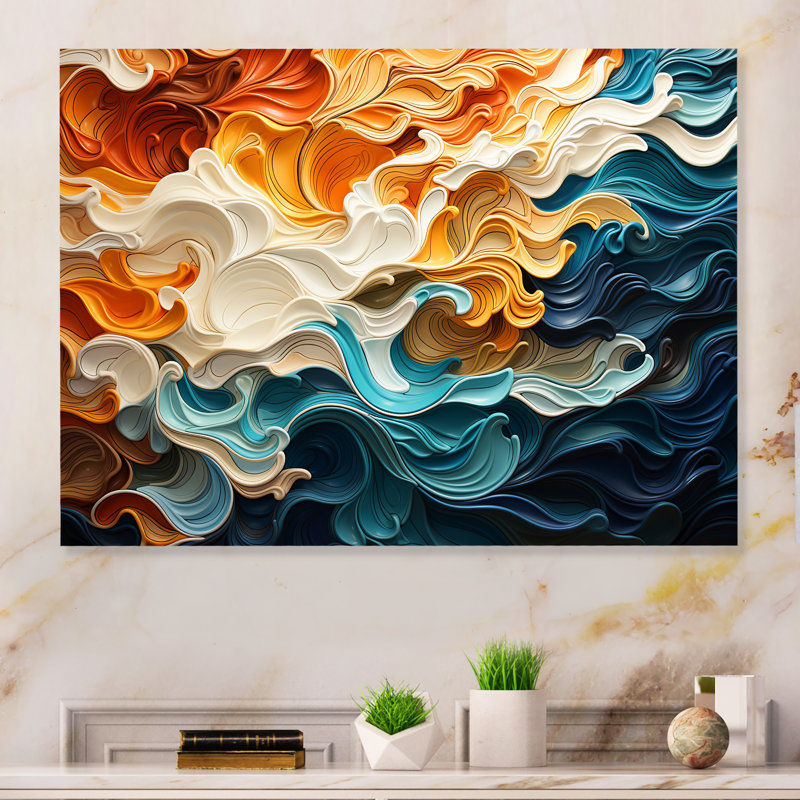 «Multicolor Op Art Dynamic Flow I» sur, H 24 po x l 32 po x P 1 po