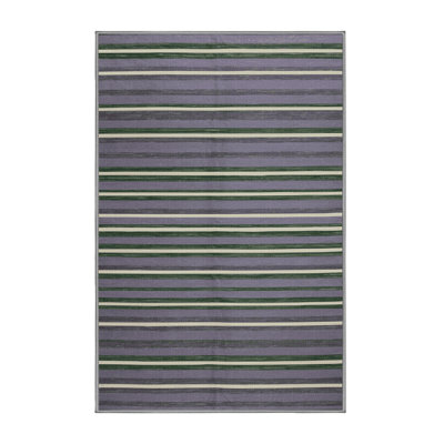 Tapis mauve à rayures horizontales lavable à la machine