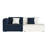 77.55" Two-tone Fabric Sofa Couch, Solid Wood Frame, Foam Cushions With 2 Throw Pillows