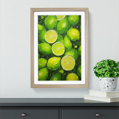 Lime Fruit Impressionism No.2 - Single Picture Frame Print on Wood