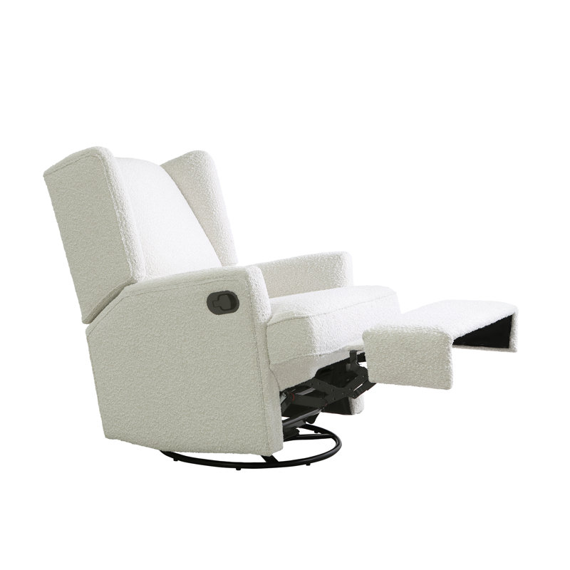 Heming Wingback Recliner Nursery Glider, Cream Boucle