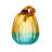 7"H Gradient Turquoise Glass Pumpkin