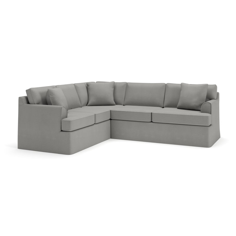Conradina 2-Piece Slipcovered Sectional, Left Hand Facing, Bayou Light Gray Canvas