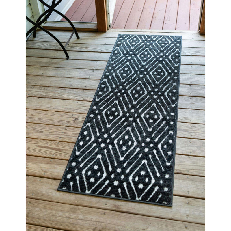 Indoor/Outdoor Haddad Area Rug Storm Colour, Runner 2' x 6'