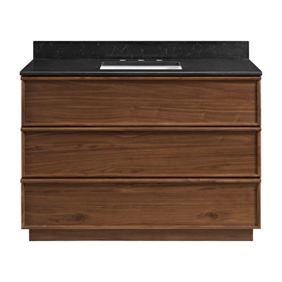 Collins 48" Single Sink Bathroom Vanity in Natural Walnut with Quartz Top