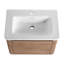 Meuble-lavabo mural 52 po avec lavabo en céramique blanche et tablettes de rangement et 1 porte à fermeture en douceur-840726373