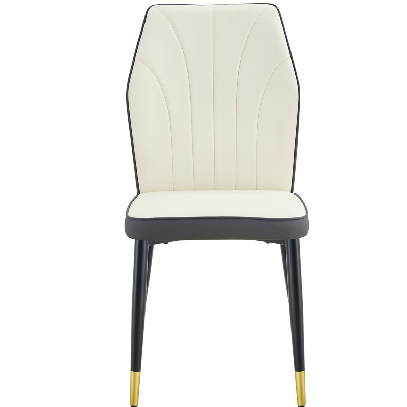 Chaises d'unité centrale en métal avec des pattes pour un repas simple et chic, Gris