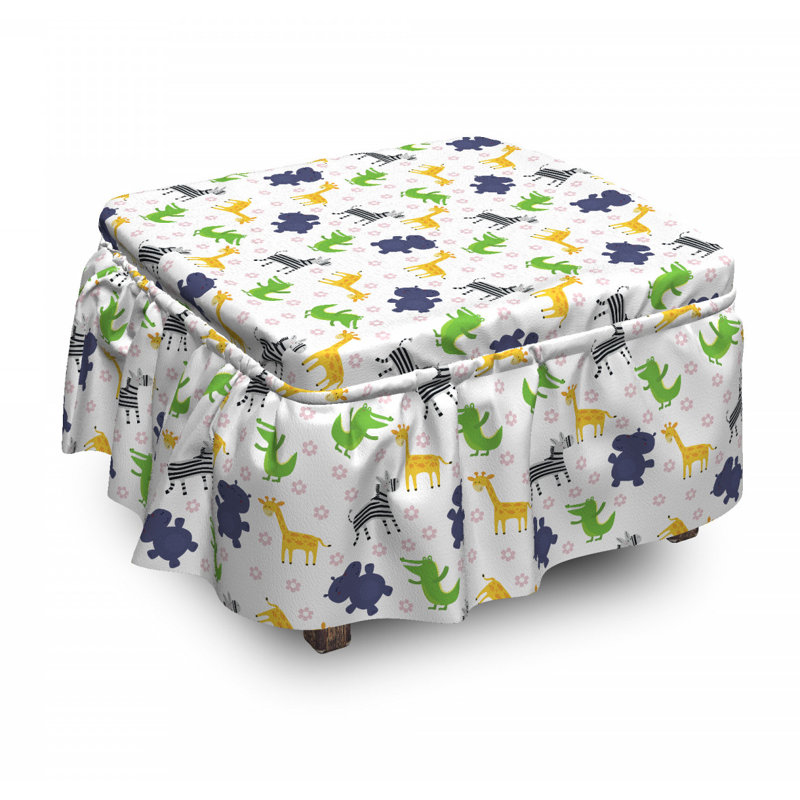 Housse pour repose-pieds joyeuse safari marguerites