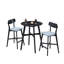 Ensemble de table de bar 3 pièces, table de pub ronde à hauteur de comptoir moderne, plateau supérieur en bois avec tabourets de bar pour la cuisine, le restaurant et le bar à cocktails-427523142-427523143