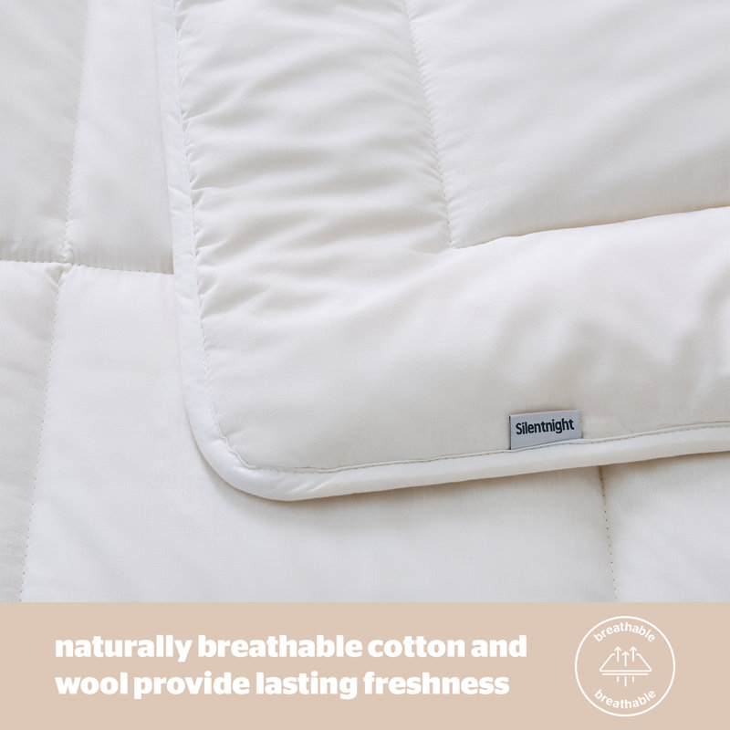 Silentnight Natural Wool Heavyweight Duvet with Pure Cotton Cover, Double