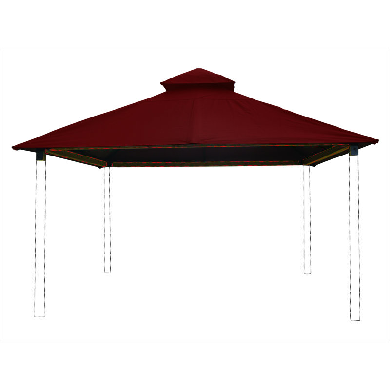 Roof Framing And Mounting 12 Ft. W x 12 Ft. D Solid Wood Gazebo, Terracotta, 141.5" H x 144" W x 144" D