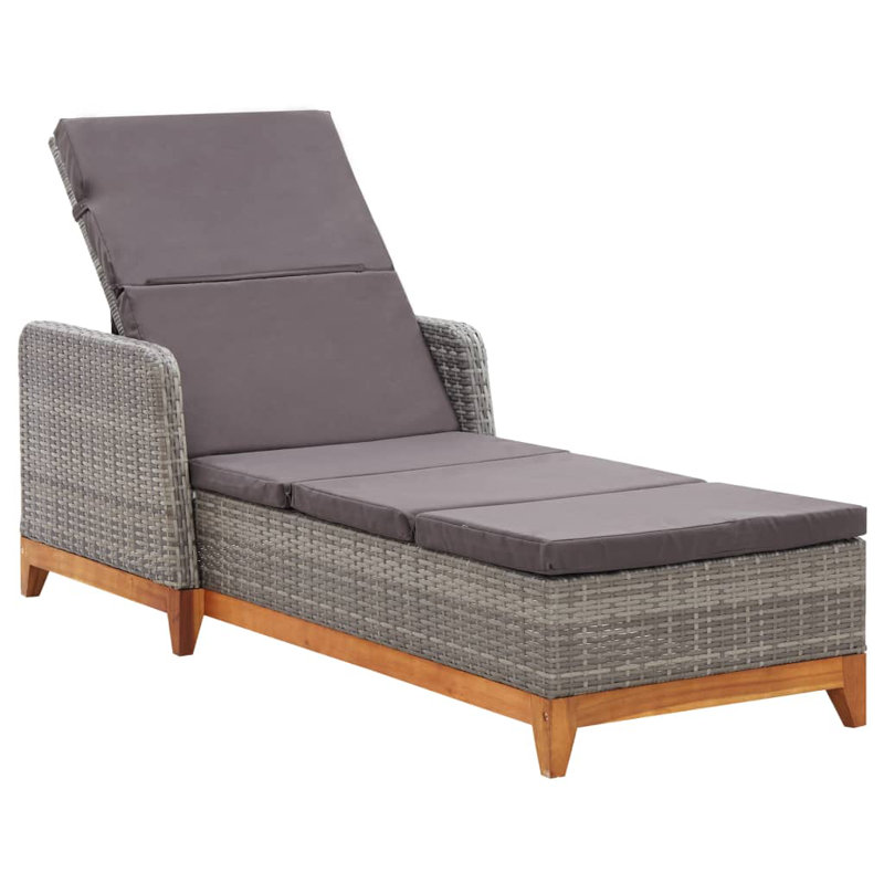 Chaise de patio avec coussins Alarnah, Anthracite, Gris