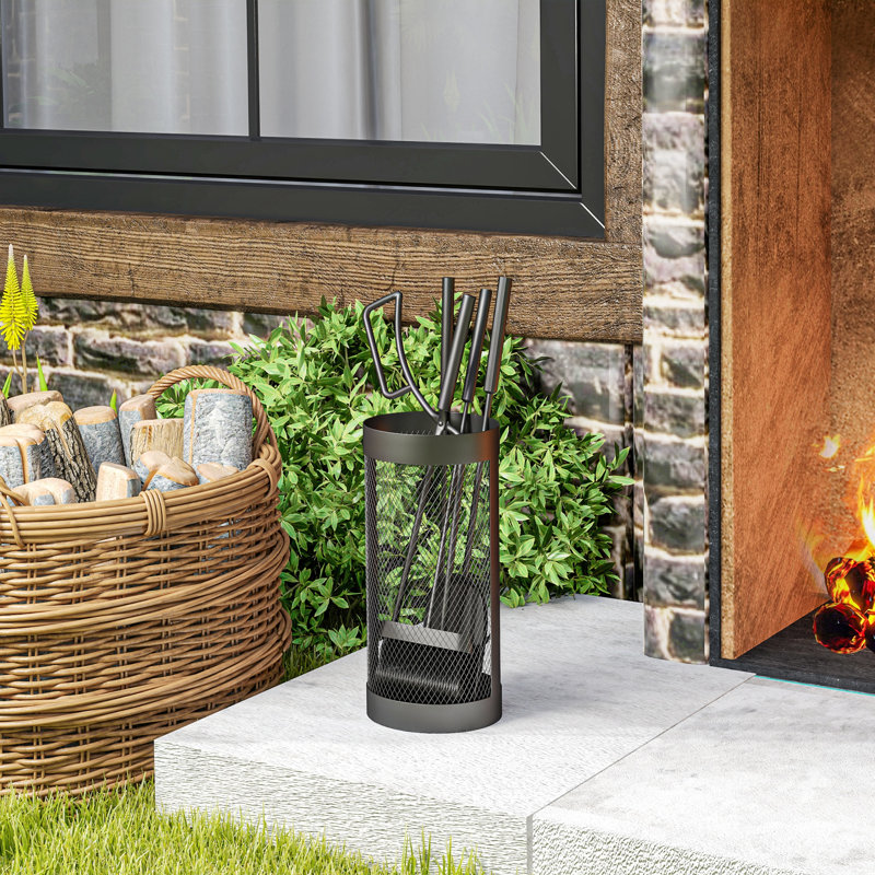 Piece Metal Fireplace Tool Set Broom