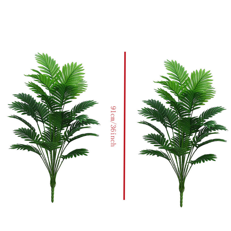 Ensemble de 2 feuilles de palmier artificielles avec branches d'arbres artificielles artificielles pour le dimanche des Rameaux, arrangement floral, fête de mariage, plage