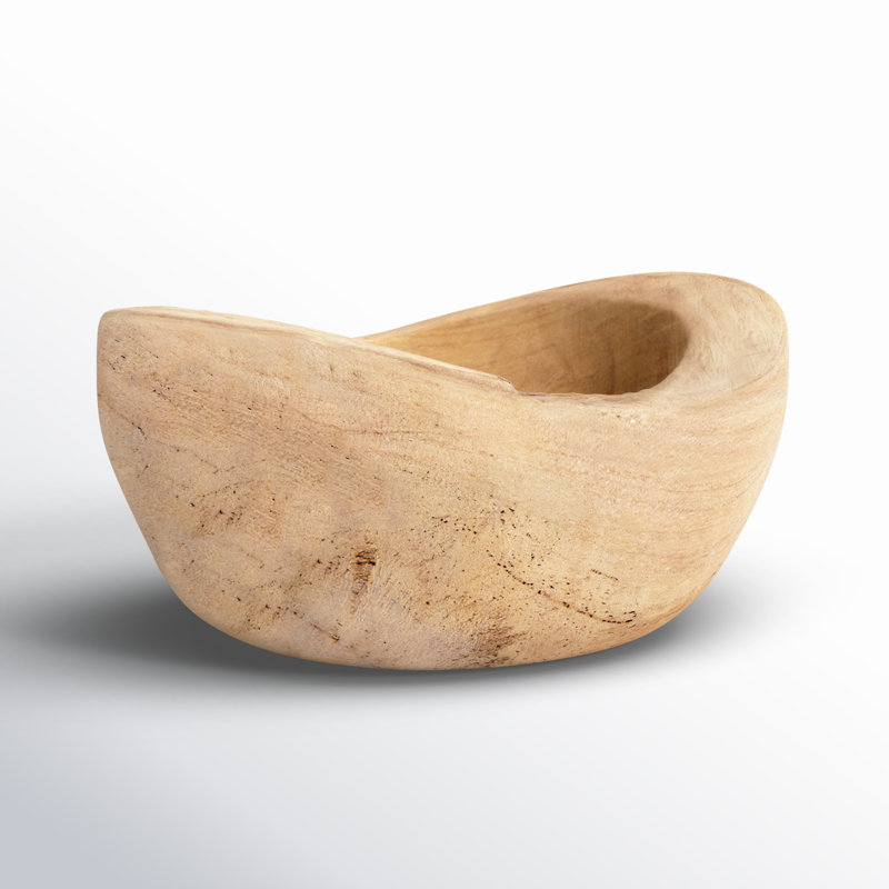 Bol décoratif rustique ovale en bois Peale