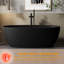 66,98 po X 30,7 po Baignoire de trempage autoportante à surface solide avec drain de couleur unie en noir-125044971