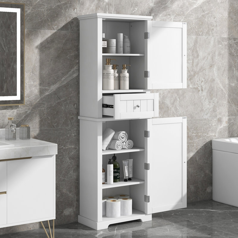 Tall Bathroom Storage Cabinet, White